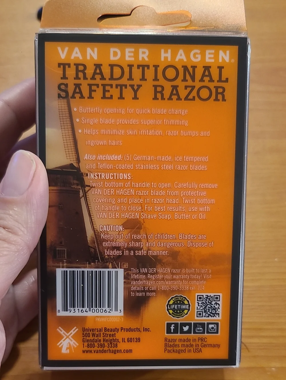Van Der Hagen Razor Stainless Steel Safety Blades